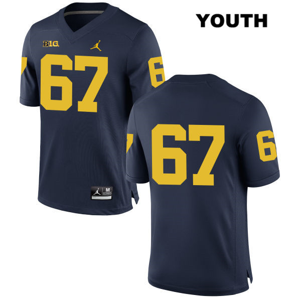 Youth NCAA Michigan Wolverines Jess Speight #67 No Name Navy Jordan Brand Authentic Stitched Football College Jersey BT25N33KE